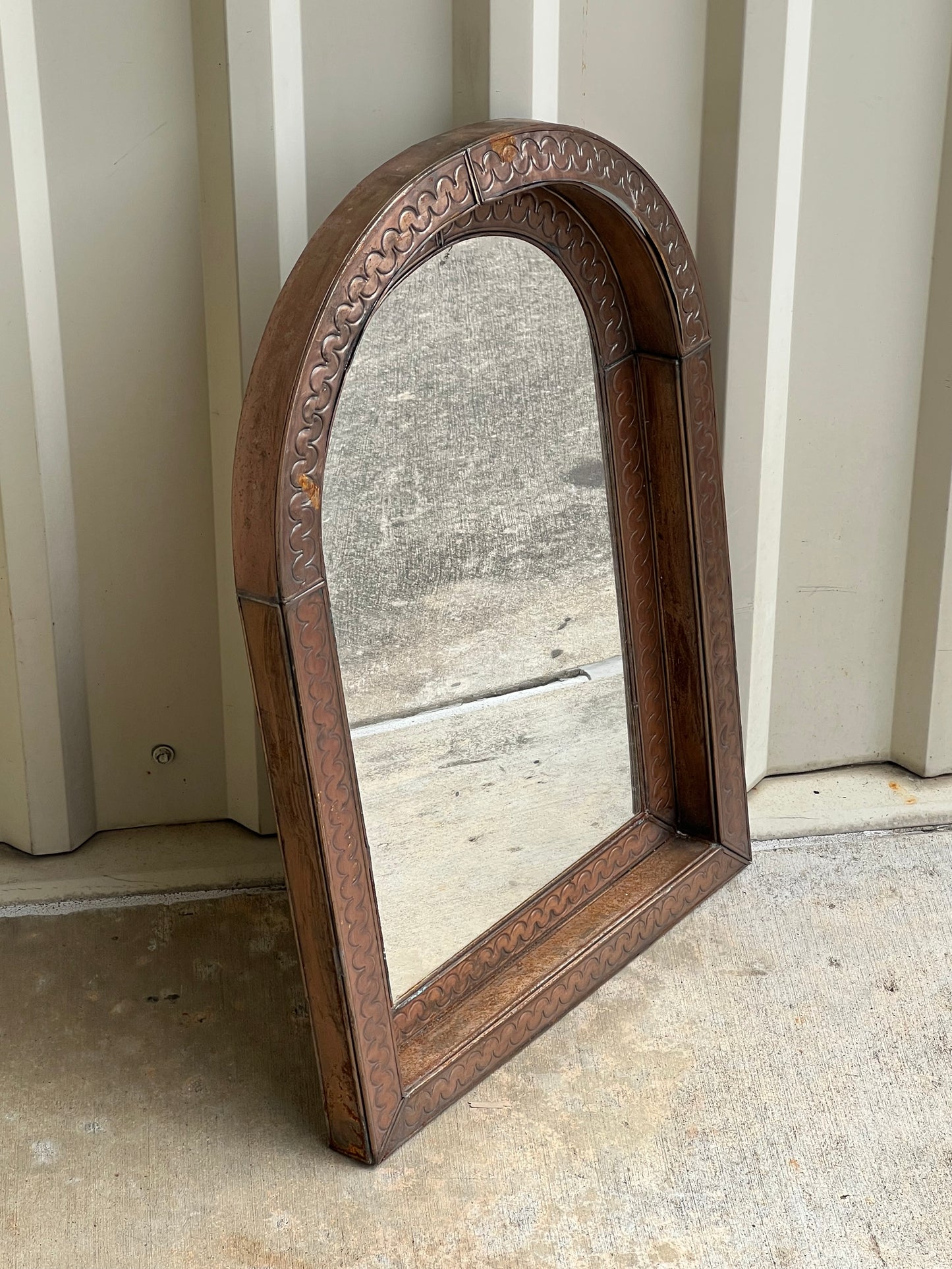 Vintage Copper Moroccan Style Wall Mirror