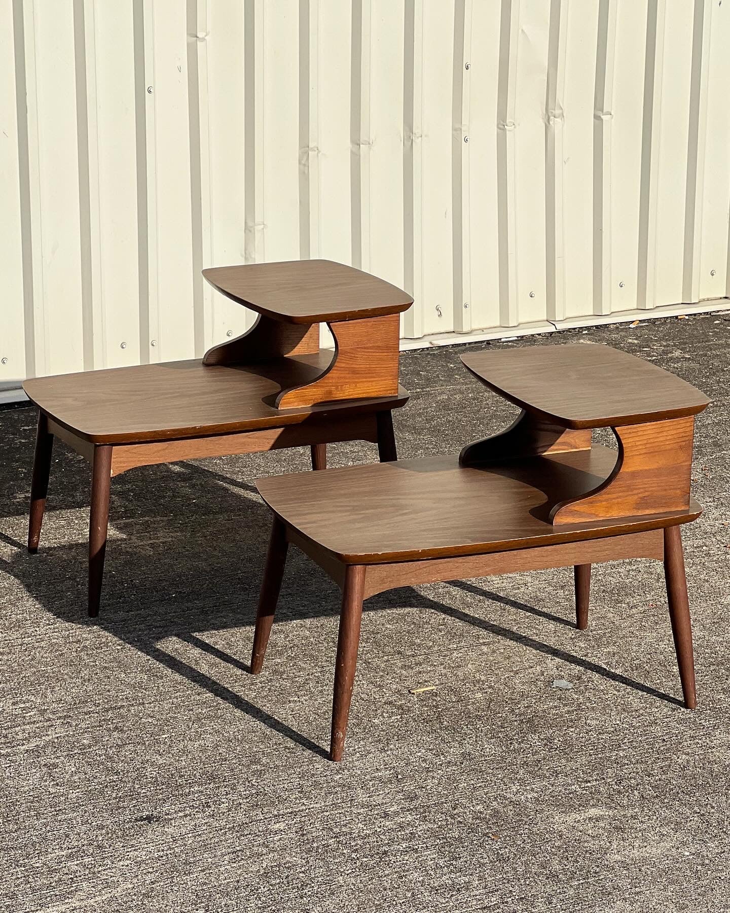 Mcm Two Tiered End Tables