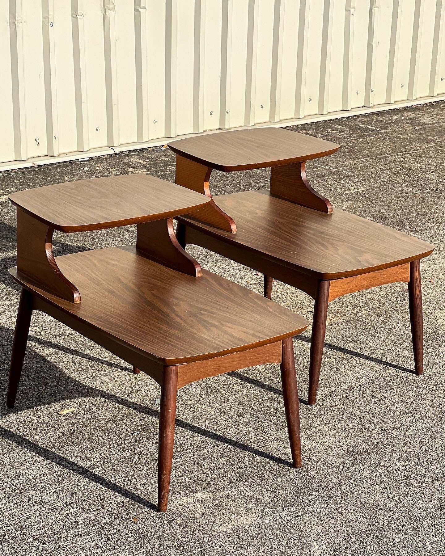 Mcm Two Tiered End Tables