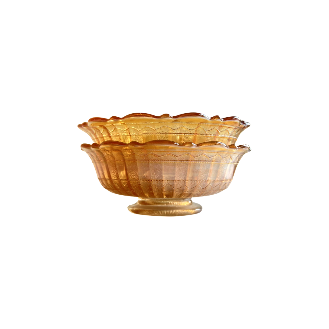 MARIGOLD CARNIVAL GLASS BOWLS