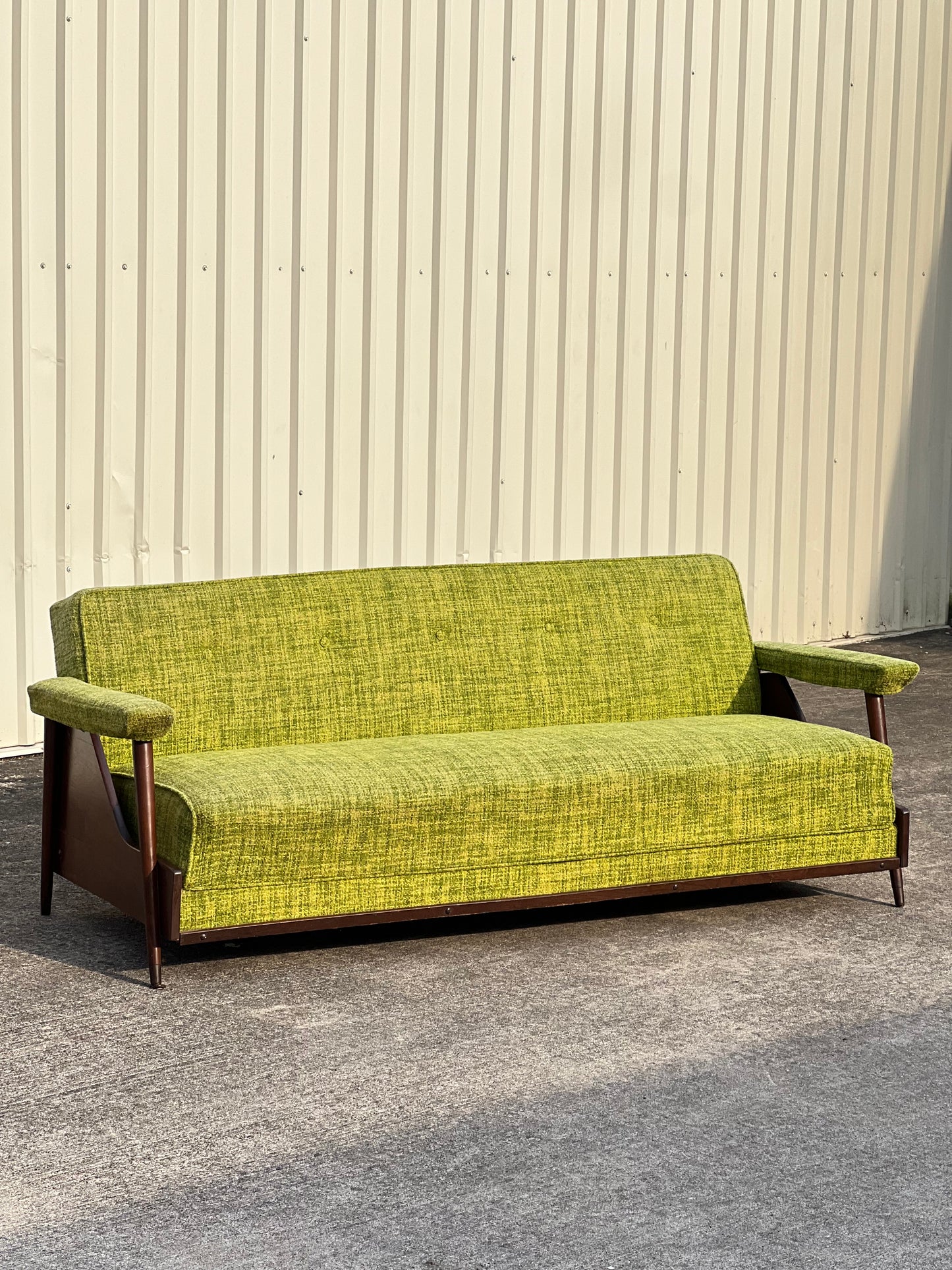 Mcm lime green convertible sofa