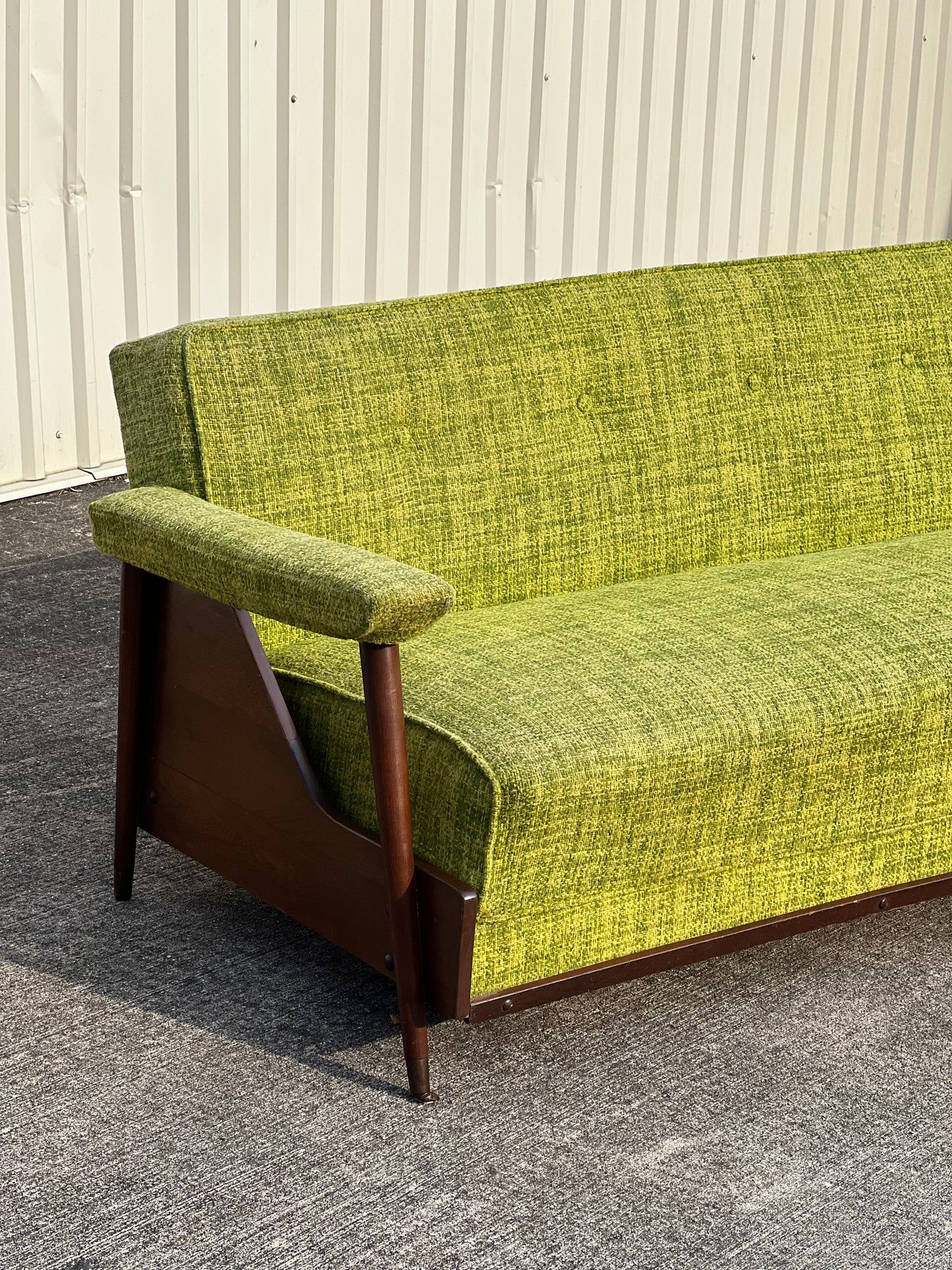 Mcm lime green convertible sofa