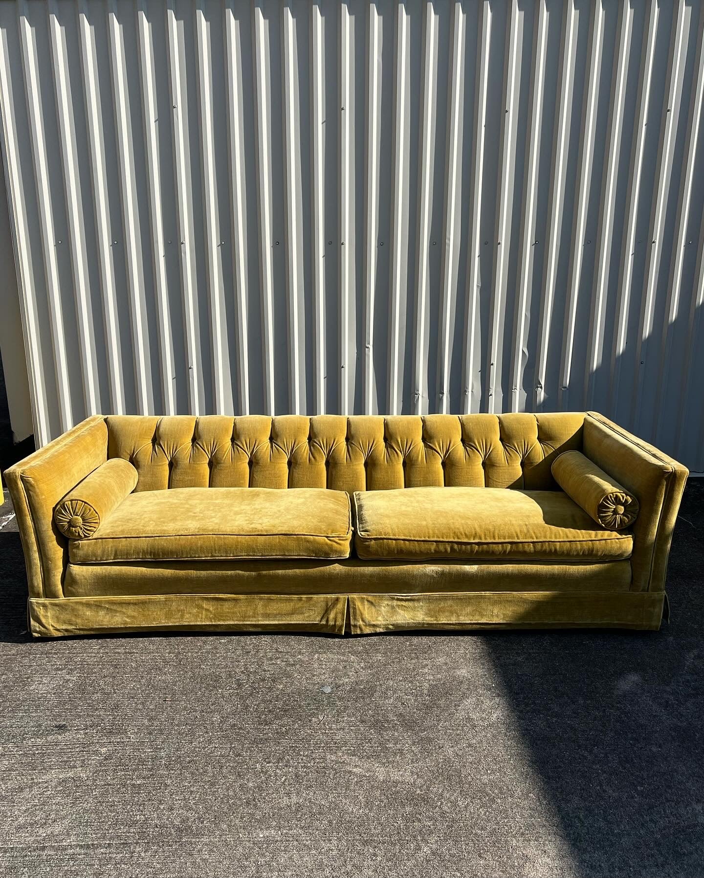 MCM Chartreuse Velvet Sofa