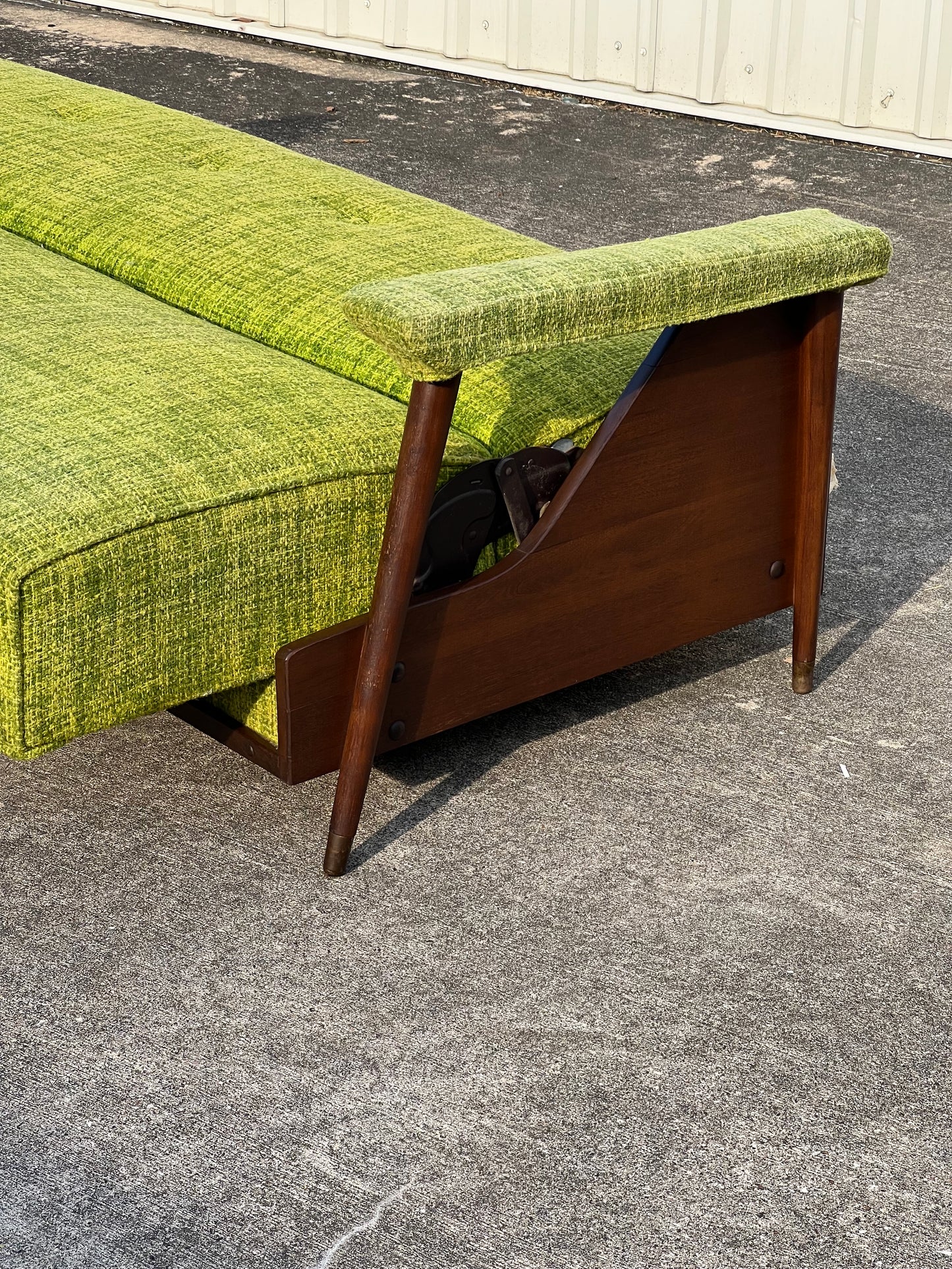 Mcm lime green convertible sofa