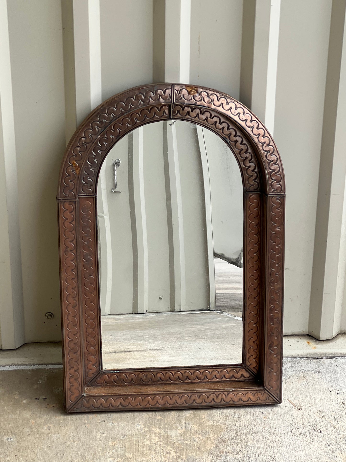 Vintage Copper Moroccan Style Wall Mirror