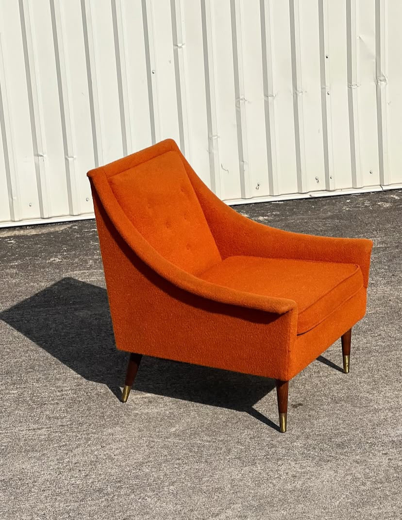 Mid Century Modern Orange Lounge Chair