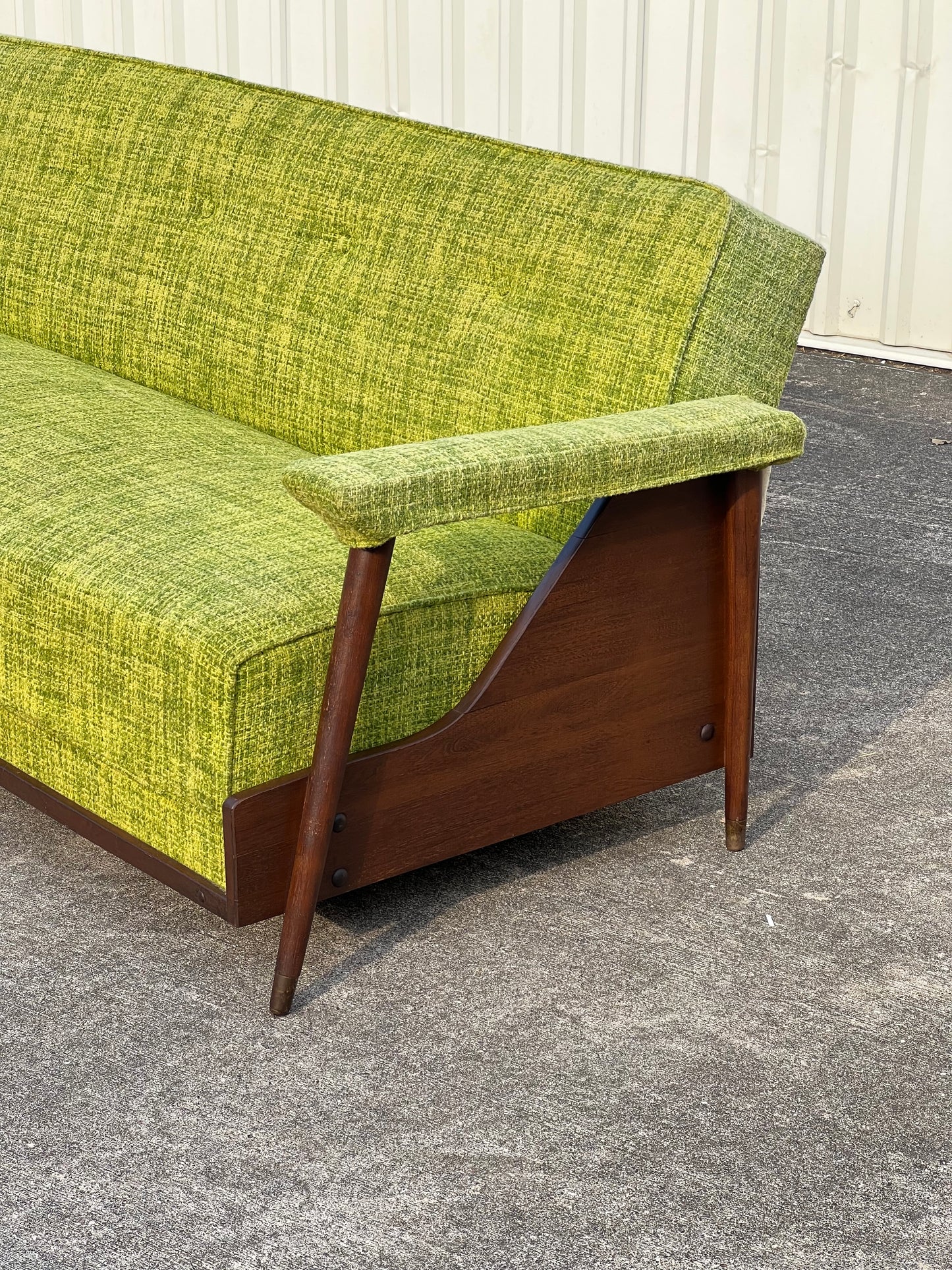 Mcm lime green convertible sofa