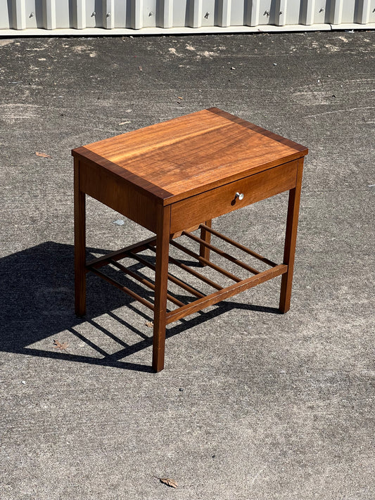 Mcm Walnut Side Table by Stanley