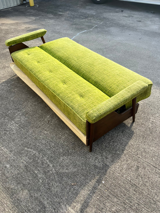 Mcm lime green convertible sofa