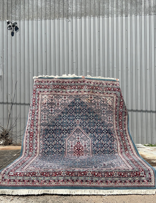 LARGE ANTIQUE HAND KNOTTED RUG