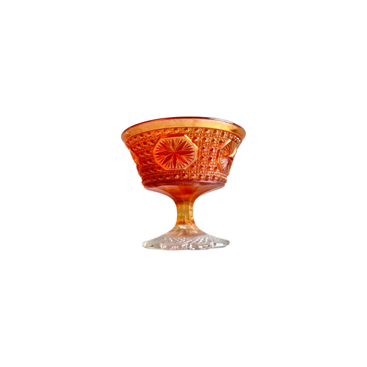CARNIVAL GLASS FOOTED BOWL
